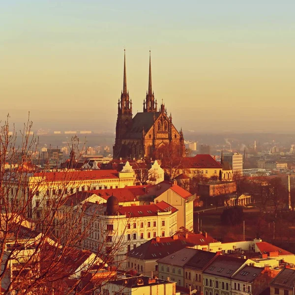 Πόλη του Μπρνο - Τσεχία - Ευρώπη. Petrov, καθεδρικός ναός του Αγίου Πέτρου και Παύλου. — Φωτογραφία Αρχείου