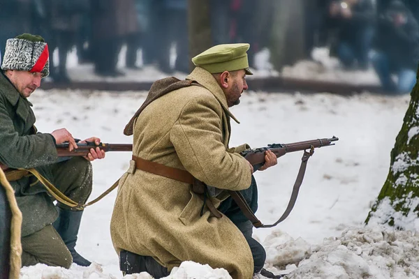 Kızıl Ordu askerlerinin konumu saldırı — Stok fotoğraf