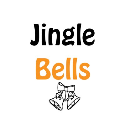 Jingle Bells, beyaz arka planda izole tipografi, parti posterleri ve afişler için harika 