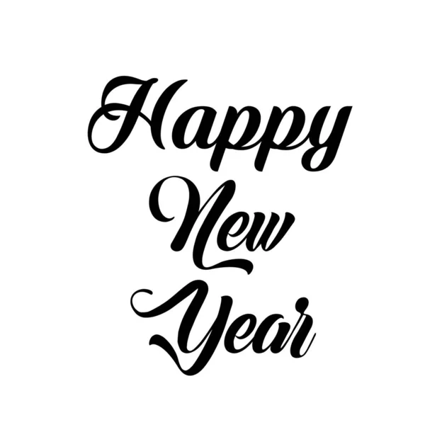 Happy New Year text on white background, Black Text Happy New Year 2020, typography for print or use as card, flyer or T shirt