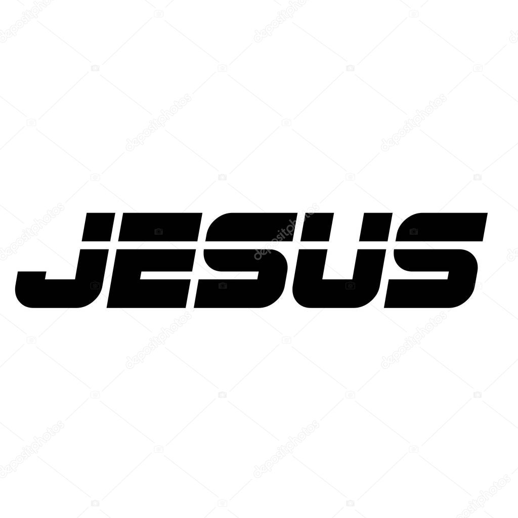 Jesus text design for print or use as poster, card, flyer or T Shirt