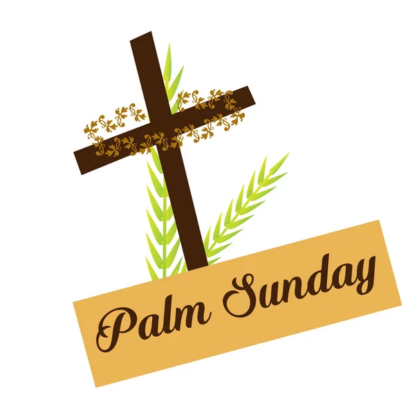 Happy Palm Sunday Τυπογραφία Για Εκτύπωση Χρήση Αφίσα Κάρτα Φυλλάδιο — Διανυσματικό Αρχείο