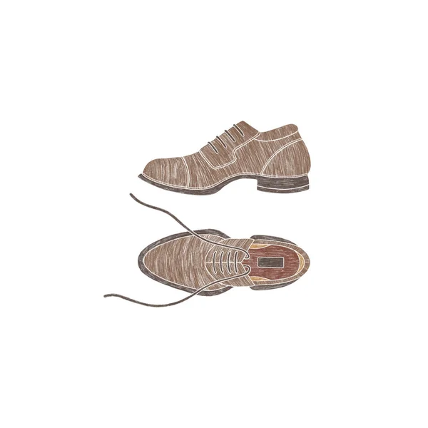 Schuhe Handgemaltes Bild Isoliert Auf Weißem Hintergrund — Stockfoto