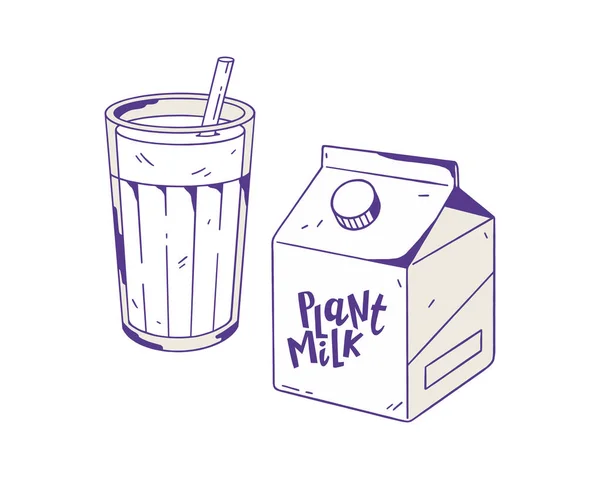 Du lait végétal. Illustration vectorielle . — Image vectorielle