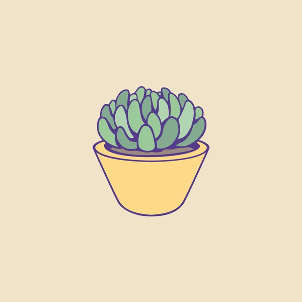 Carino cactus disegnato a mano. Immagine vettoriale . — Vettoriale Stock