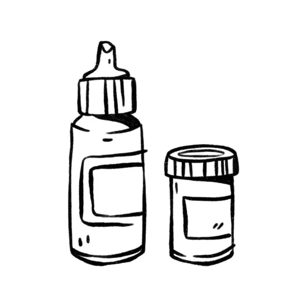 Médicaments Illustration Dessinée Main Cartoon Style — Photo