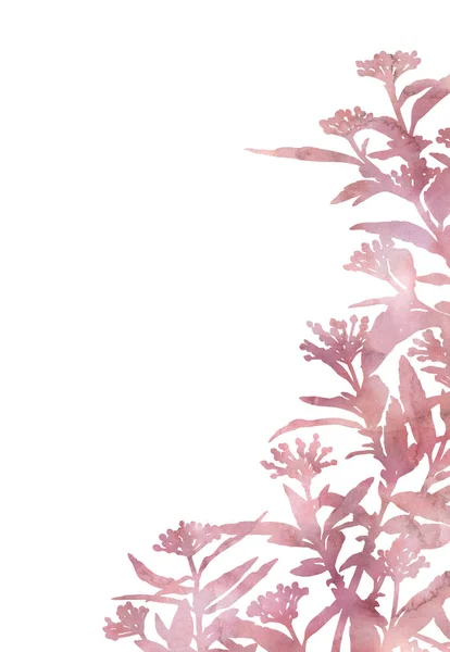 白い背景に隔離された美しい植物 カード 招待状 バナー ウェブサイト ポスターの創造的なデザインのための装飾的な画像 手描き水彩イラスト パステルカラー — ストック写真