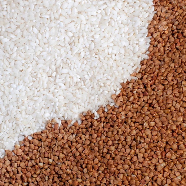 生荞麦和米的质感 — 图库照片
