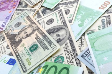 ABD ve Euro banknotlarından yapılan doku