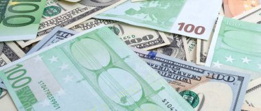 ABD ve Euro banknotlarından yapılmış doku panoraması