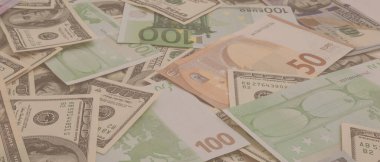 ABD ve Euro banknotlarından yapılmış doku panoraması
