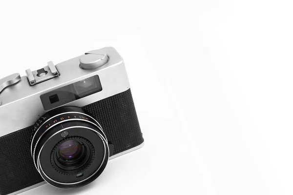 Retro Film Camera Een Geïsoleerde Witte Achtergrond — Stockfoto