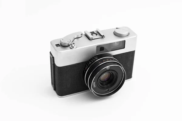 Retro Film Camera Een Geïsoleerde Witte Achtergrond — Stockfoto