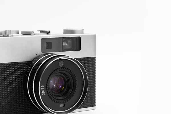 Retro Film Camera Een Geïsoleerde Witte Achtergrond — Stockfoto