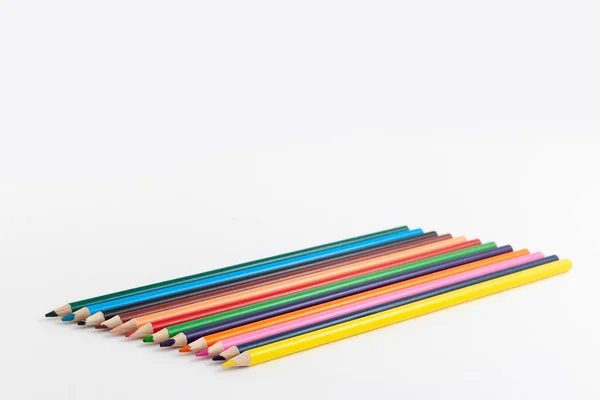 Kolorowe Ołówki Izolowanym Białym Tle — Zdjęcie stockowe