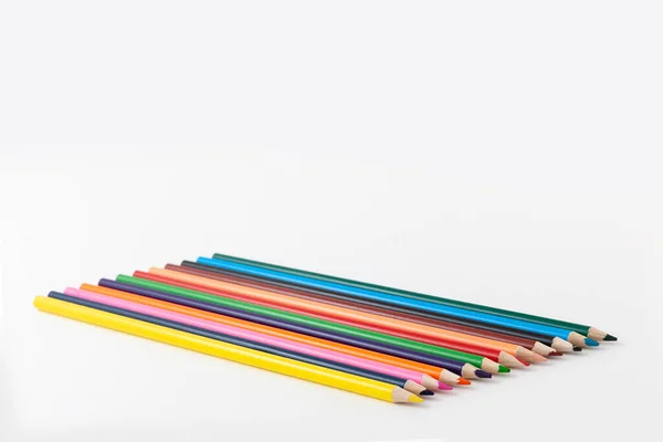 Kolorowe Ołówki Izolowanym Białym Tle — Zdjęcie stockowe