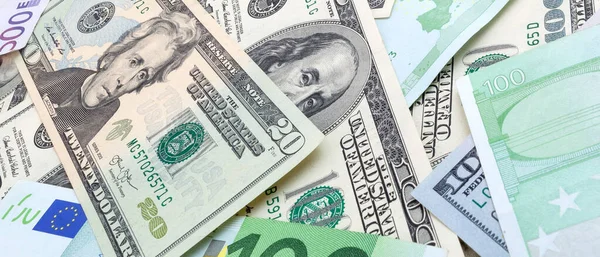 ABD ve Euro banknotlarından yapılmış doku panoraması