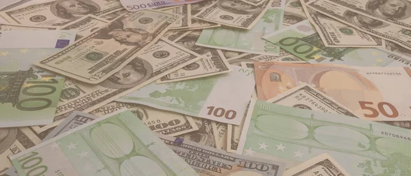 ABD ve Euro banknotlarından yapılmış doku panoraması