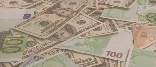 ABD ve Euro banknotlarından yapılmış doku panoraması