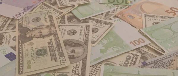 ABD ve Euro banknotlarından yapılmış doku panoraması