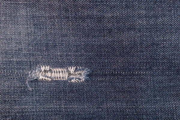 破旧的传统蓝色斜纹棉布牛仔裤质地 — 图库照片