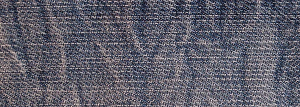 Panorama Schäbige Traditionelle Blue Denim Jeans Textur — Stockfoto