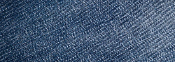 Panorama Schäbige Traditionelle Blue Denim Jeans Textur — Stockfoto