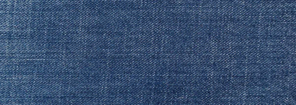 Tekstur Jeans Denim Biru Tradisional Panorama Lusuh — Stok Foto