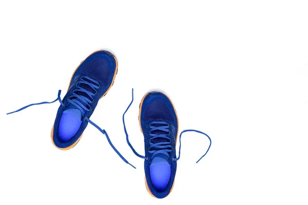 Blue Sneakers White Isolated Background — Stock Photo, Image