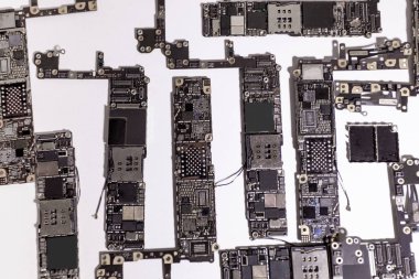 Beyaz izole arkaplanda mikroçip dokusu