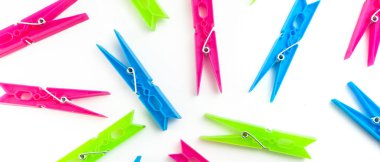 İzole edilmiş beyaz arkaplan panoramasında mandal dokusu