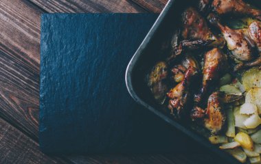 Fırında patates ve tavuk