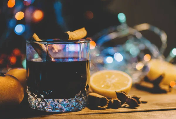 Glass With Mulled Wine — Stock Photo, Image