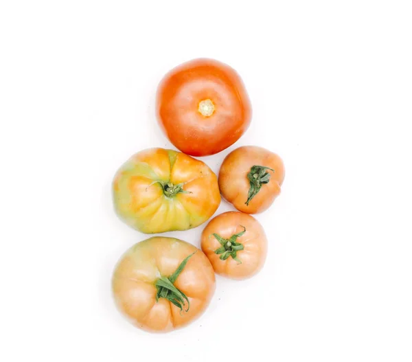 Fresh tomatoes on white — Stock Photo, Image