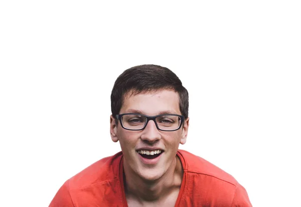 Людина в окулярах з посмішкою — стокове фото