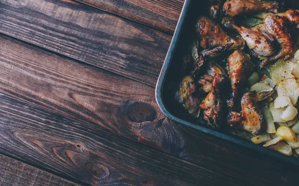 Baked potato and chiken — Stock Photo, Image