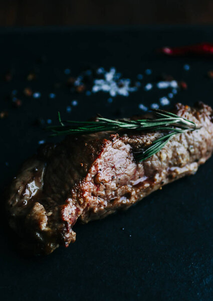 Steak With Rosemary and salt