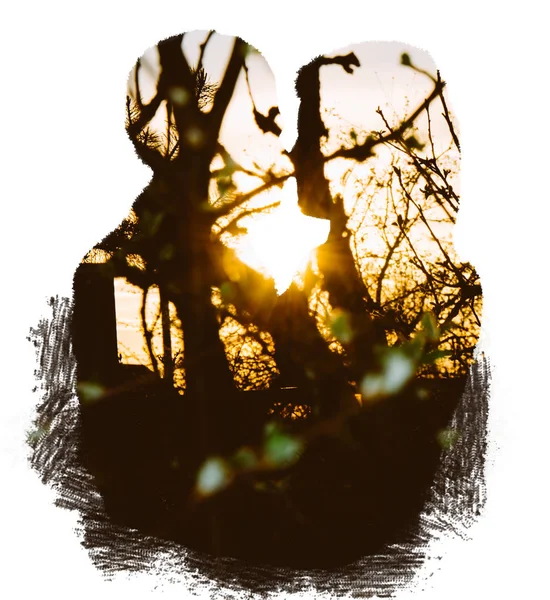 Double Exposure çift ve doğa