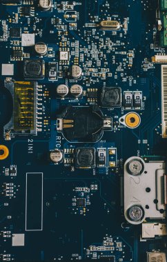 Yakın çekim görünümü anakart