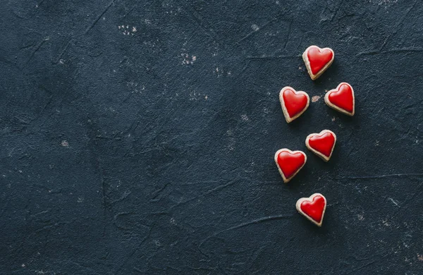 Galletas rojas del corazón — Foto de Stock