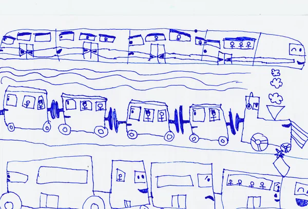 Drawing Abstract Baby bus — Stock Photo, Image