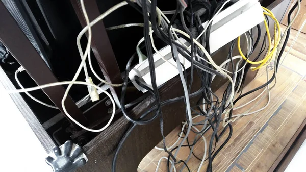 Wires Electrical Mess Communication wiring optimally messed up