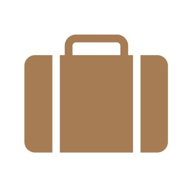 Kahverengi Bavul Simgesi İş Çantası Seyahat Çantası Vektör Çizim Sembolü