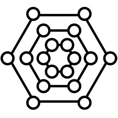 Ağ Çemberi veya Moleküler Katmanlar Çevrimiçi Pazarlama Akış Çizelgesi Simgesi Vektör İllüstrasyonu