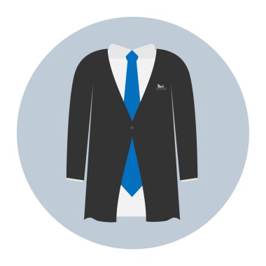 Mavi Kravatlı Siyah İş Elbisesi 