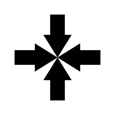 İşareti en aza indirgeyen dört ok merkezli simge vektörü