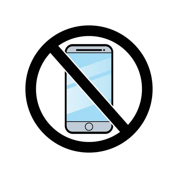 No Phones Allowed Anti Smartphone Icon Forbidden Calls Sign Vector Illustration — Vetor de Stock