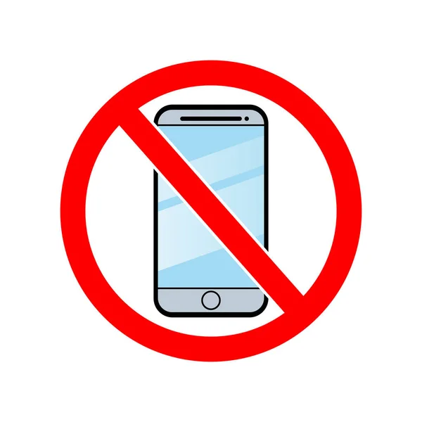 No Phones Allowed Anti Smartphone Icon Forbidden Calls Sign Vector Illustration — Vetor de Stock