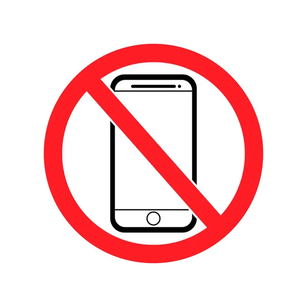 No Phones Allowed Anti Smartphone Icon Forbidden Calls Sign Vector Illustration — Vetor de Stock