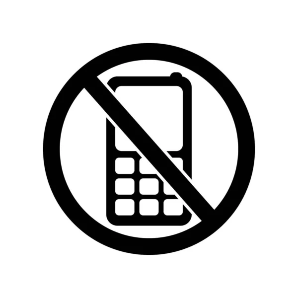 Keine Telefone Erlaubte Symbole Verbotene Anrufe Sign Vector Illustration — Stockvektor